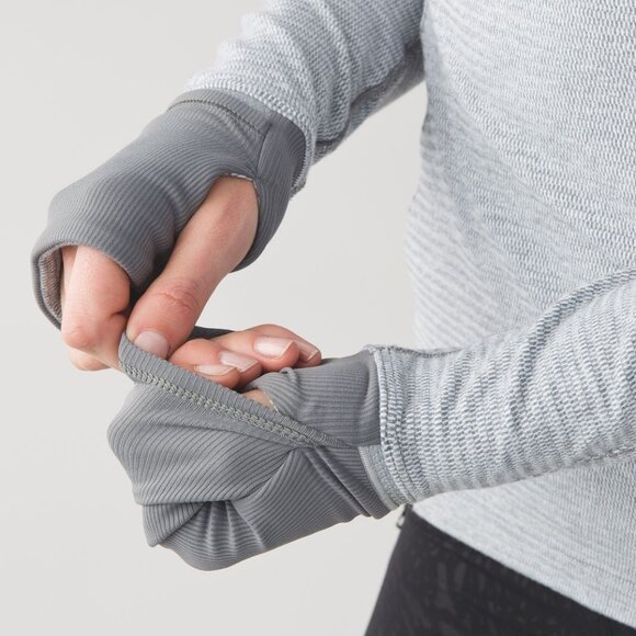 Lululemon Runderful 1/2 Zip Mini Check Pique White Heathered Slate/Slate - Picture 5 of 16